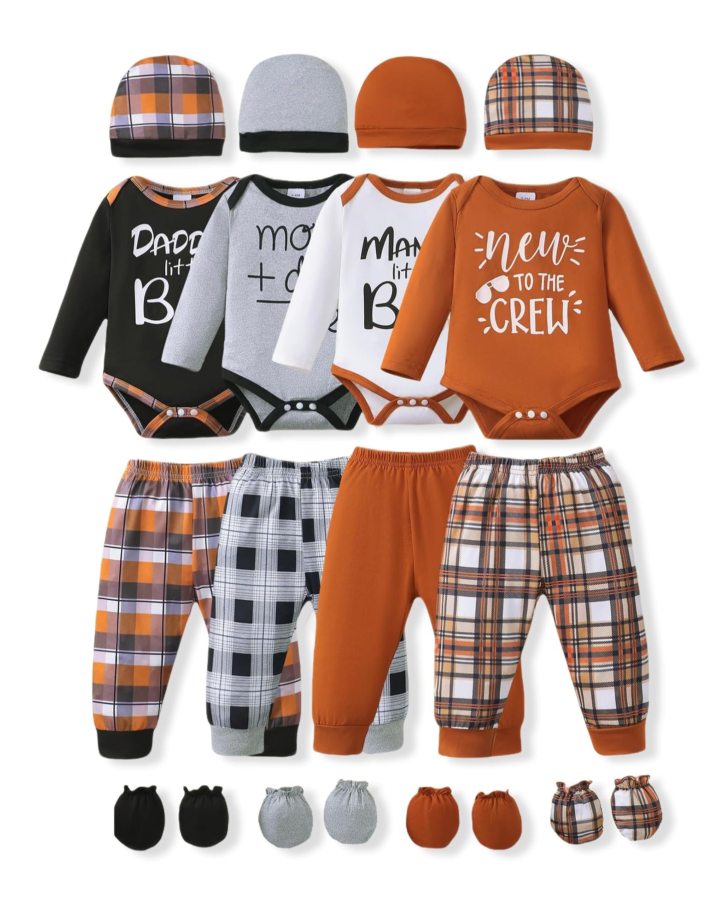 NZRVAWS Newborn Baby Boy Girl Clothes Unisex Preemie Infant Pants Laytte Set Outfits 0-18 Months 20 Pcs Essentials Gift