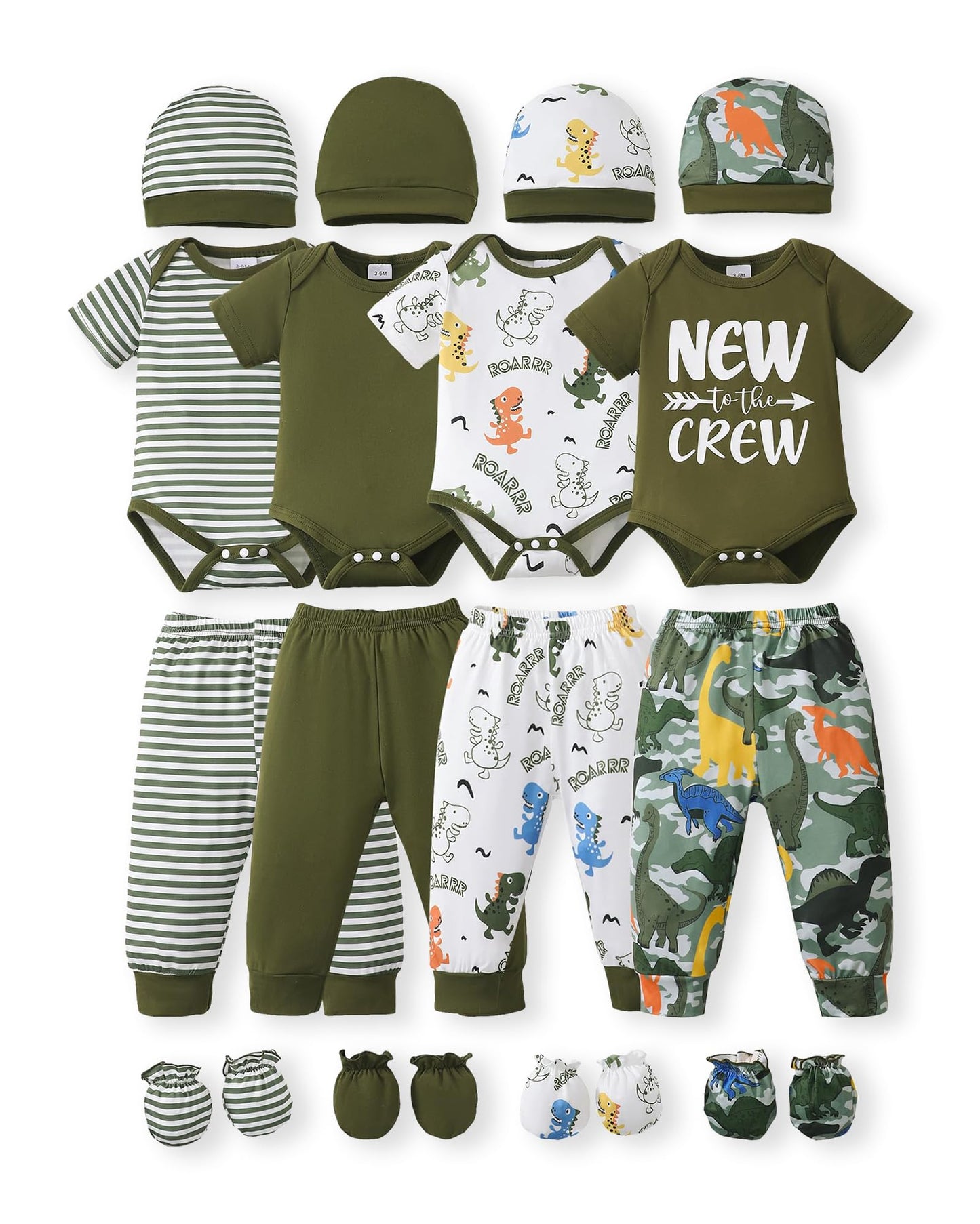 NZRVAWS Newborn Baby Boy Girl Clothes Unisex Preemie Infant Pants Laytte Set Outfits 0-18 Months 20 Pcs Essentials Gift