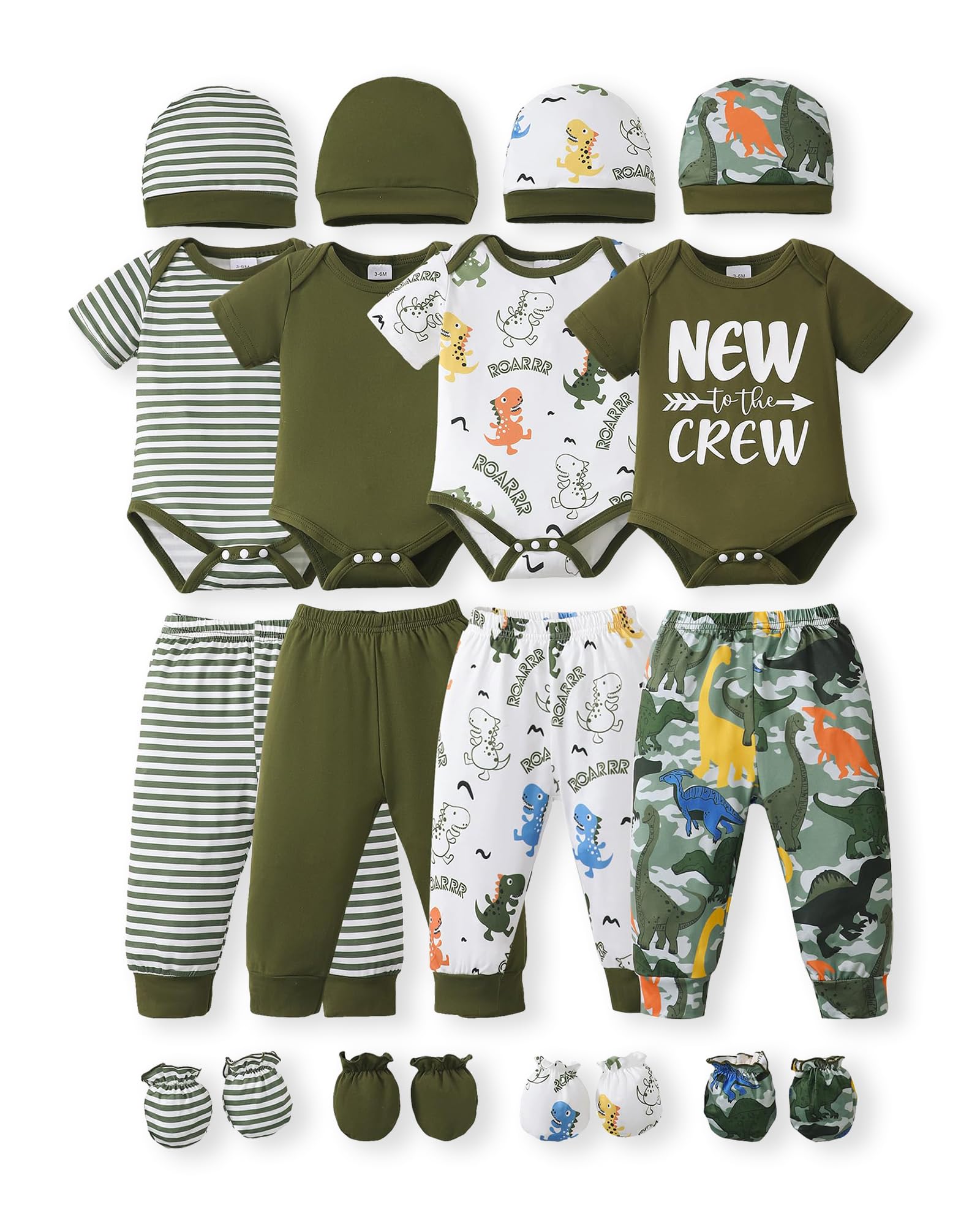 NZRVAWS Newborn Baby Boy Girl Clothes Unisex Preemie Infant Pants Laytte Set Outfits 0-18 Months 20 Pcs Essentials Gift