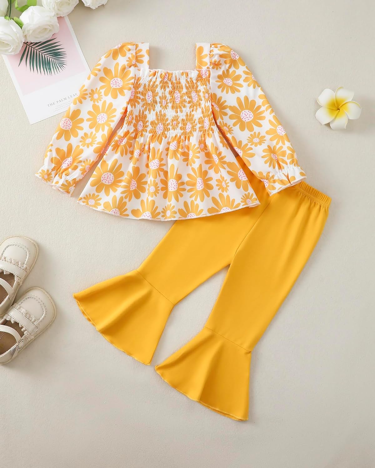 Kucnuzki Baby Girl Clothes Toddler Girl Outfits Fall Winter Long Sleeve T Shirts Top Flare Leggings Pants Kids Clothing